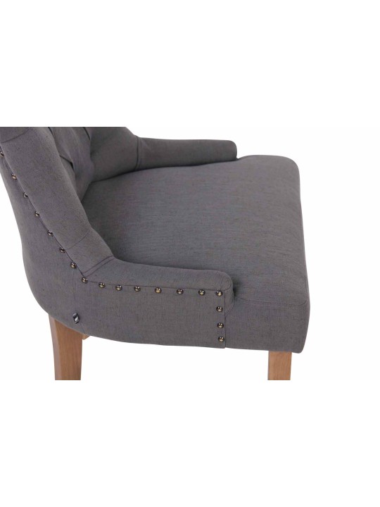 Juego de 2 sillas de comedor Aberdeen tela antiguo-claro, gris oscuro