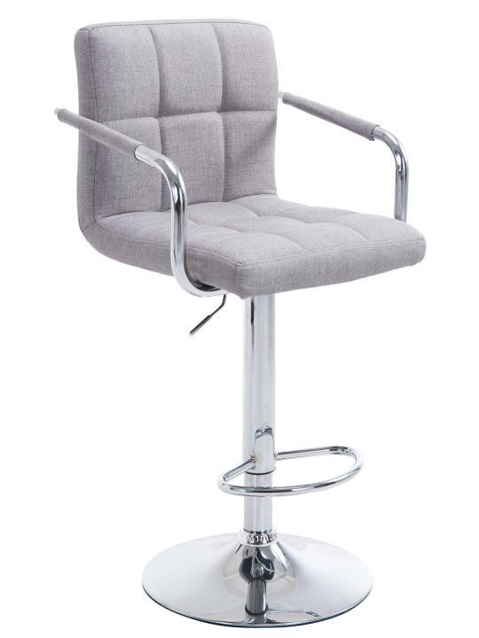 Taburete de bar Lucy V2 tela cromo, gris Taburete de bar Lucy V2 tela cromo, gris