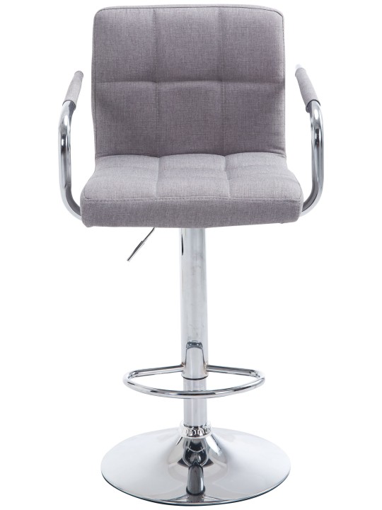 Taburete de bar Lucy V2 tela cromo, gris Taburete de bar Lucy V2 tela cromo, gris