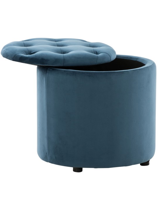 Taburete Pantin terciopelo, azul