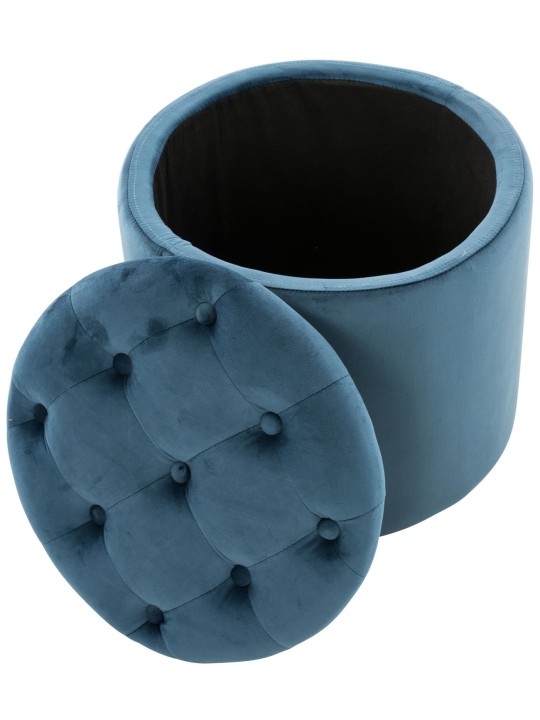 Taburete Pantin terciopelo, azul