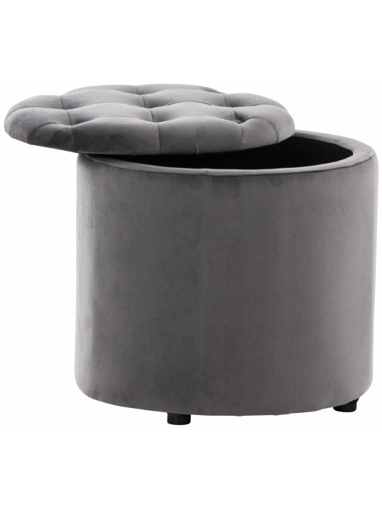 Taburete Pantin terciopelo, gris