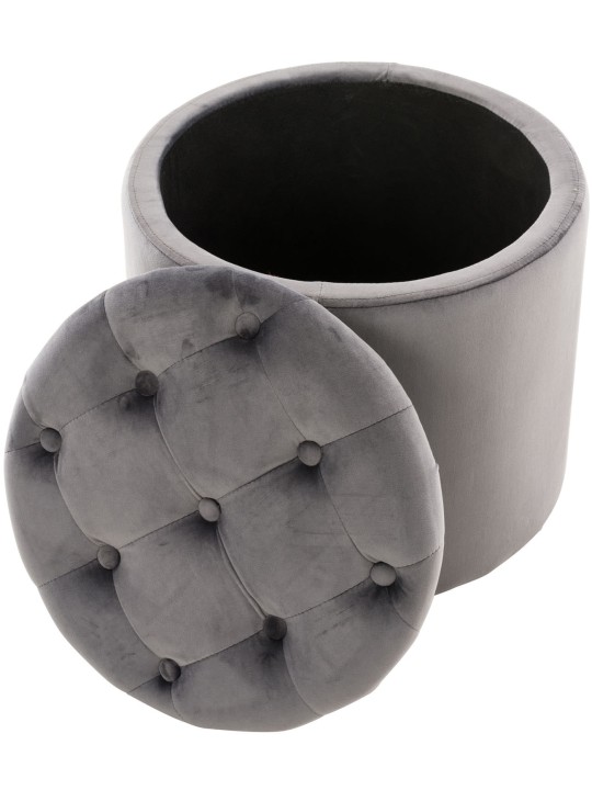 Taburete Pantin terciopelo, gris