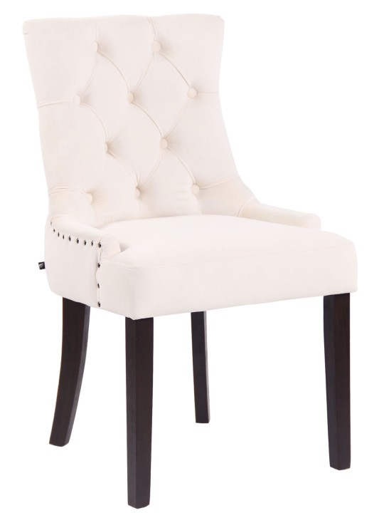 Silla de comedor Aberdeen terciopelo antiguo, crema