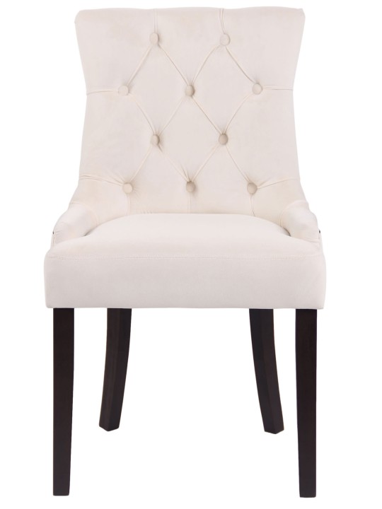 Silla de comedor Aberdeen terciopelo antiguo, crema