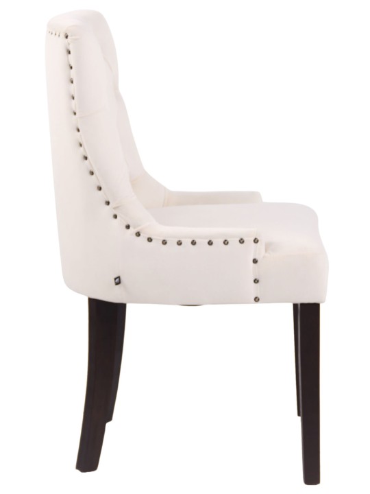 Silla de comedor Aberdeen terciopelo antiguo, crema