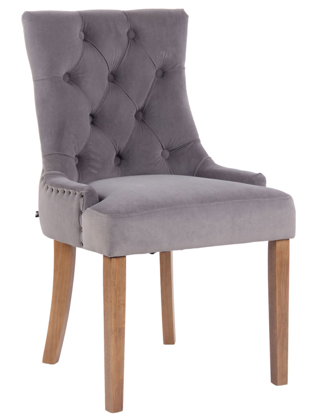 Silla de comedor Aberdeen terciopelo antiguo-claro, gris