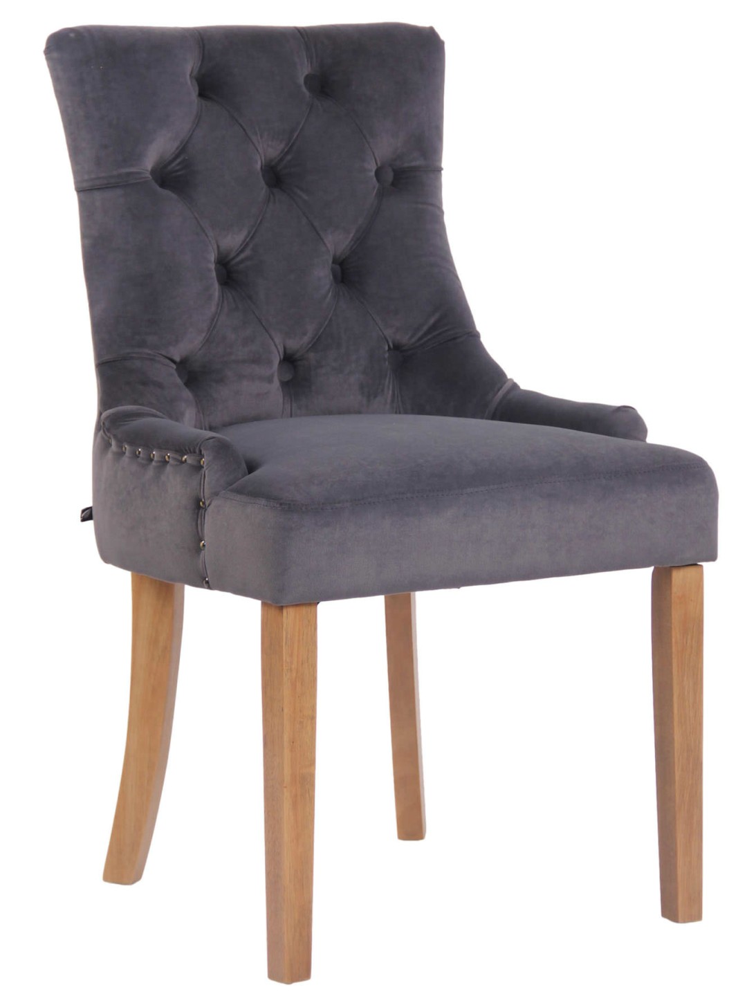 Silla de comedor Aberdeen terciopelo antiguo-claro, gris oscuro
