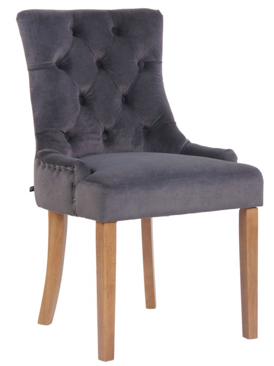 Silla de comedor Aberdeen terciopelo antiguo-claro, gris oscuro