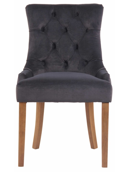 Silla de comedor Aberdeen terciopelo antiguo-claro, gris oscuro