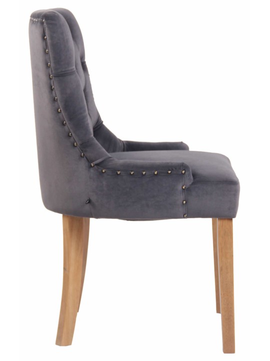 Silla de comedor Aberdeen terciopelo antiguo-claro, gris oscuro