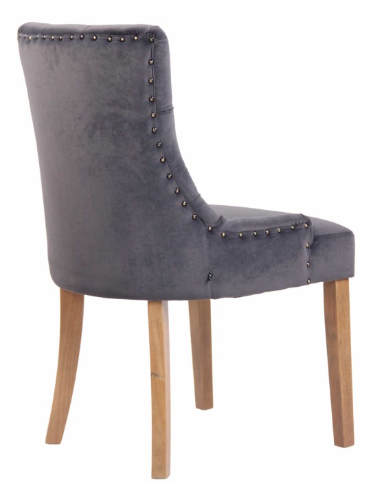 Silla de comedor Aberdeen terciopelo antiguo-claro, gris oscuro