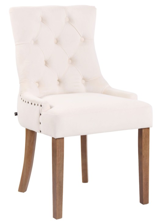 Silla de comedor Aberdeen terciopelo antiguo-claro, crema