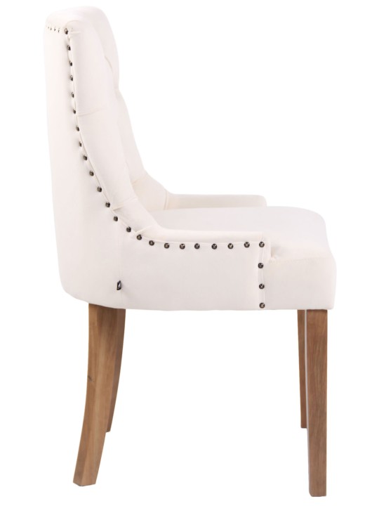 Silla de comedor Aberdeen terciopelo antiguo-claro, crema