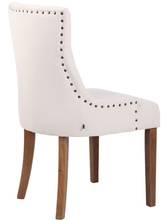 Silla de comedor Aberdeen terciopelo antiguo-claro, crema
