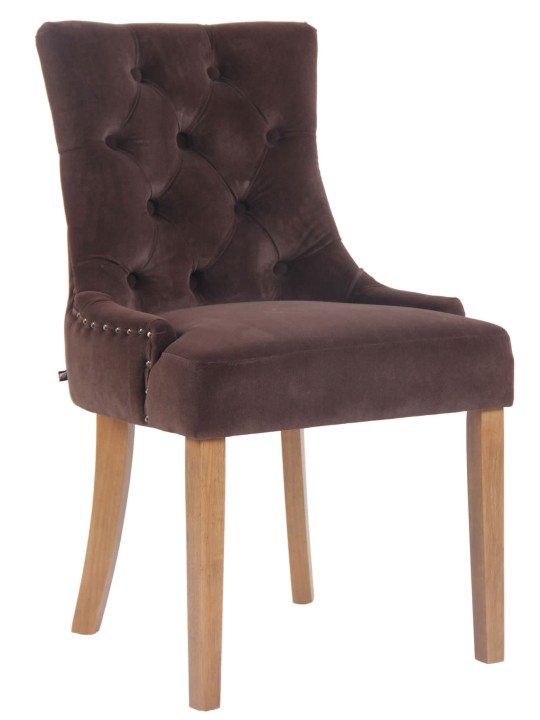 Silla de comedor Aberdeen terciopelo antiguo-claro, marrón
