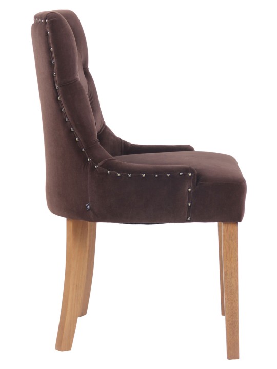 Silla de comedor Aberdeen terciopelo antiguo-claro, marrón