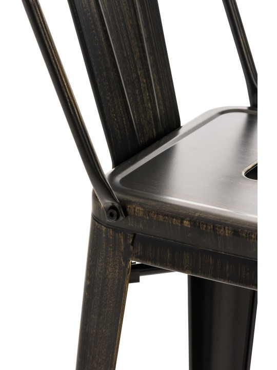 Taburete de bar Mason antiguo, negro-oro