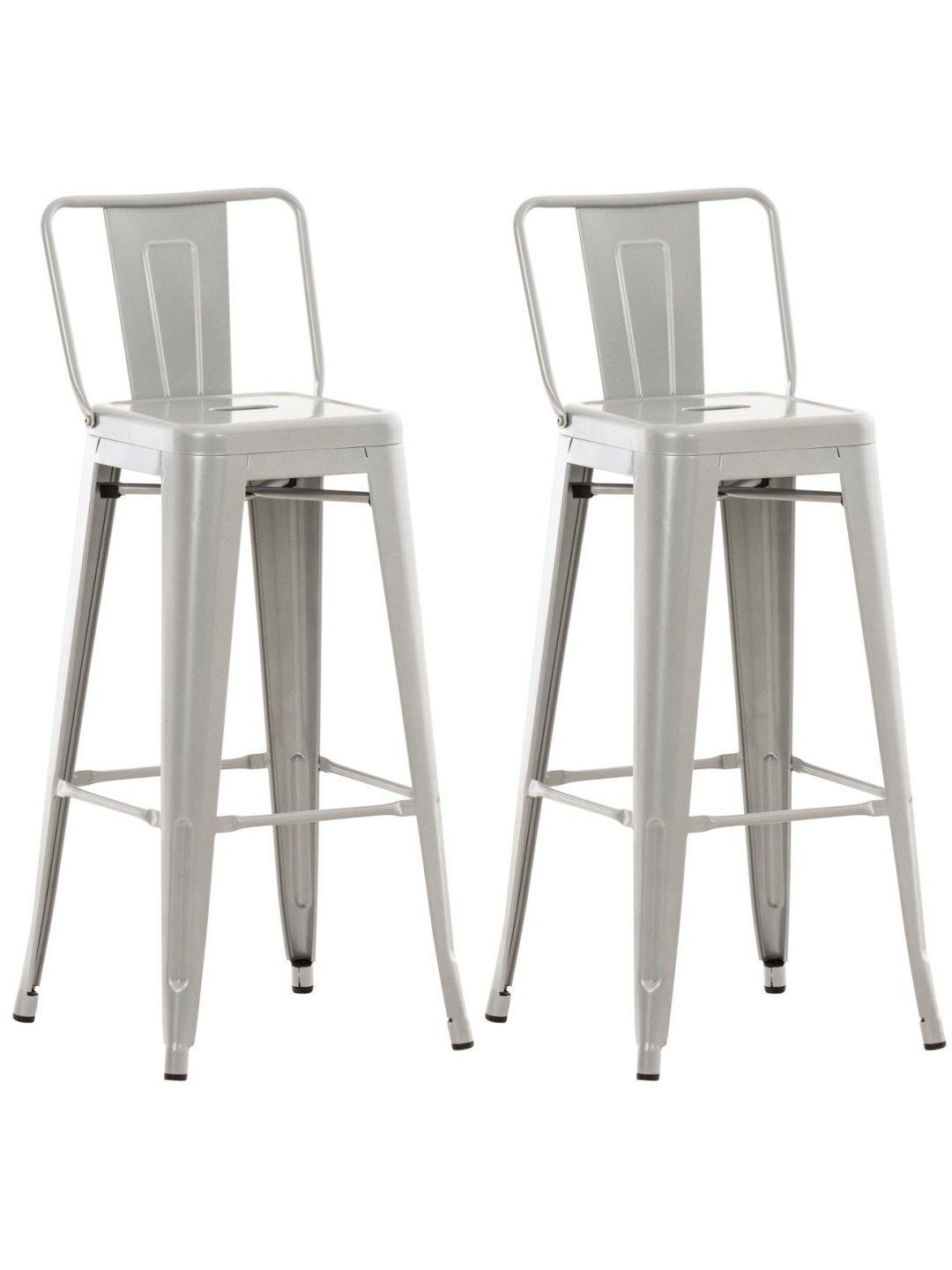 Juego de 2 taburetes de bar Mason, plata