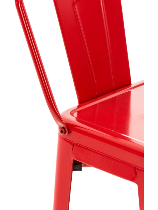 Juego de 4 taburetes de bar Mason, rojo