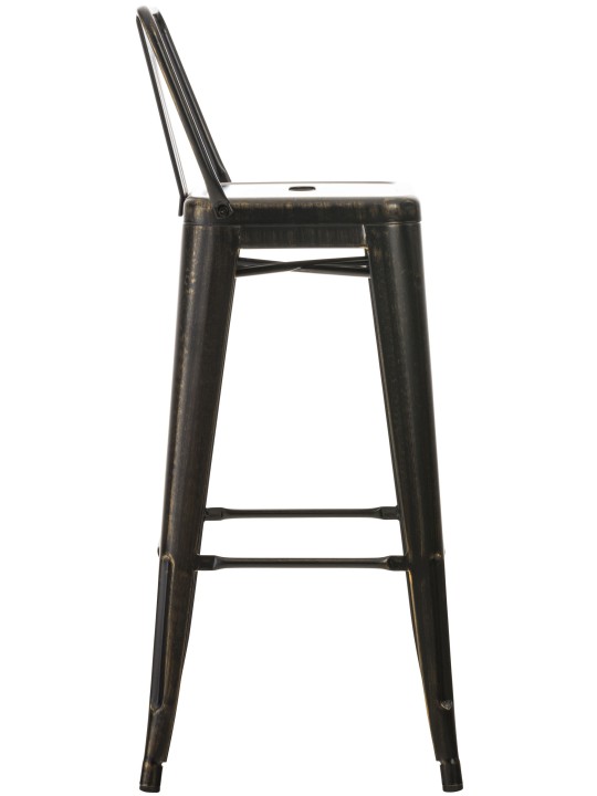 Juego de 4 taburetes de bar Mason, negro-oro