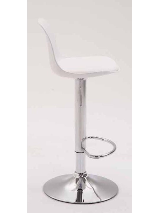 Juego de 2 taburetes de bar Kiel plástico cromado, blanco Juego de 2 taburetes de bar Kiel plástico cromado, blanco