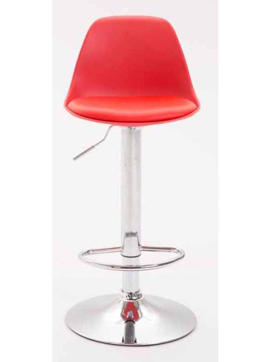 Juego de 2 taburetes de bar Kiel plástico cromado, rojo