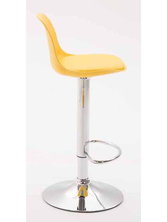 Juego de 2 taburetes de bar Kiel plástico cromado, amarillo