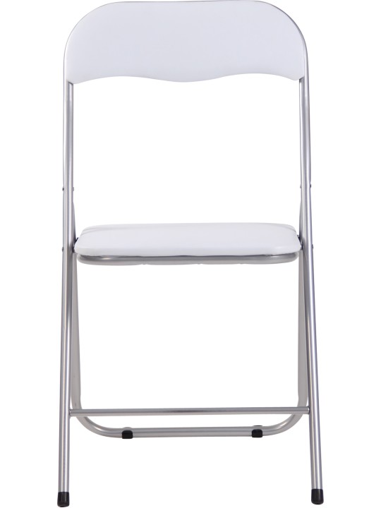 Silla plegable Félix, blanco/plata Silla plegable Félix, blanco/plata