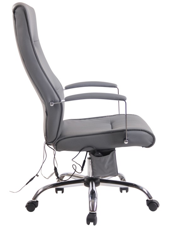 Silla de oficina Portland de piel sintética con función de masaje, gris