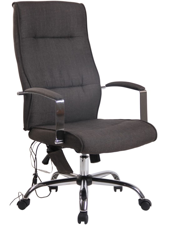 Silla de oficina tela Portland con función masaje, gris oscuro
