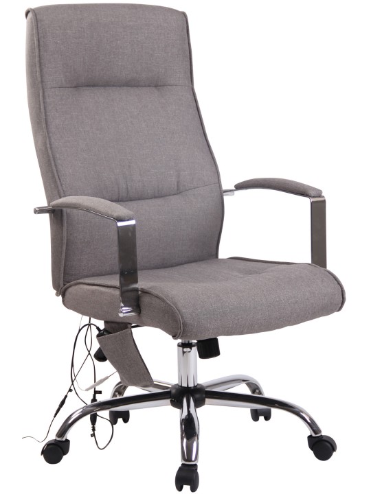 Silla de oficina tela Portland con función masaje, gris