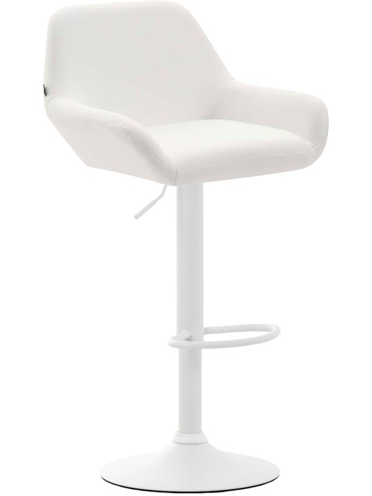 Taburete de bar Braga piel sintética, blanco