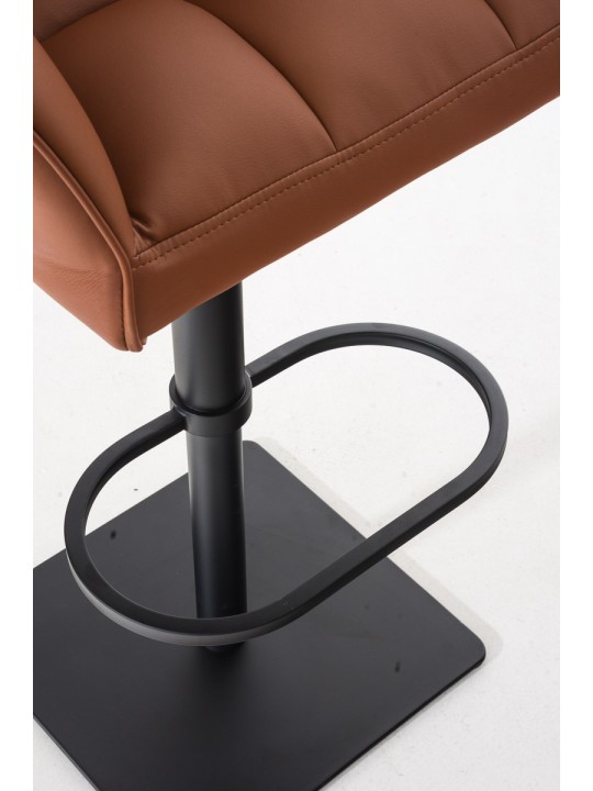 Juego de 2 taburetes de bar Damaso de piel sintética, marrón claro