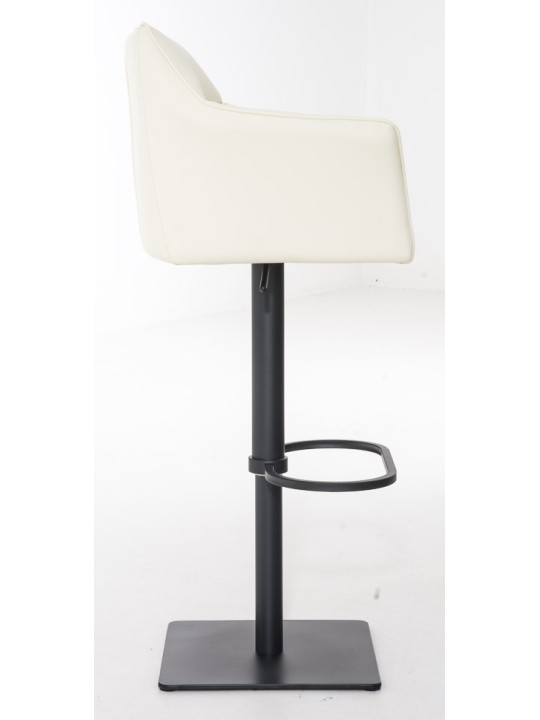 Juego de 2 taburetes de bar Damaso de piel sintética, crema