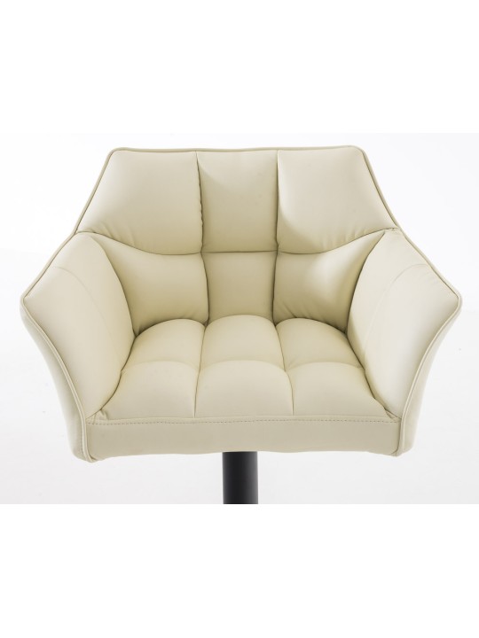 Juego de 2 taburetes de bar Damaso de piel sintética, crema