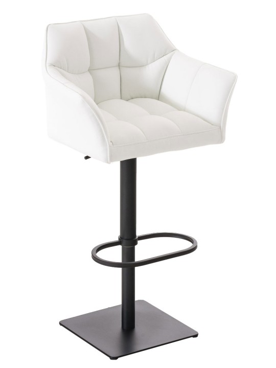 Juego de 2 taburetes de bar Damaso de piel sintética, blanco Juego de 2 taburetes de bar Damaso de piel sintética, blanco
