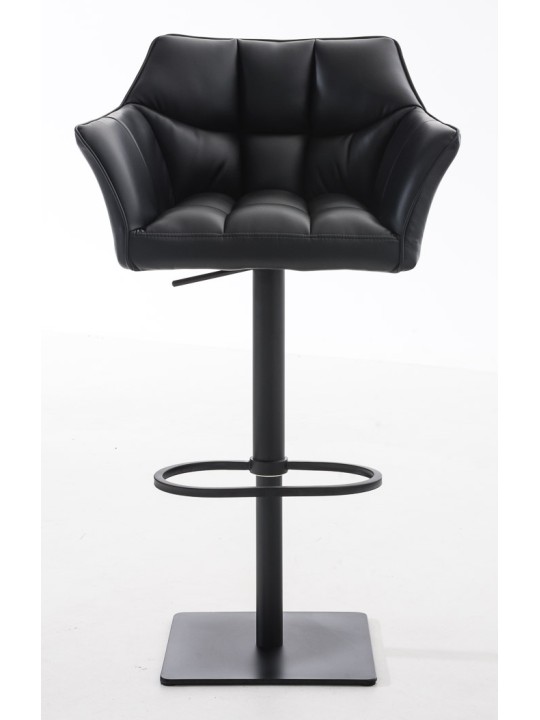 Juego de 2 taburetes de bar Damaso de piel sintética, negro Juego de 2 taburetes de bar Damaso de piel sintética, negro