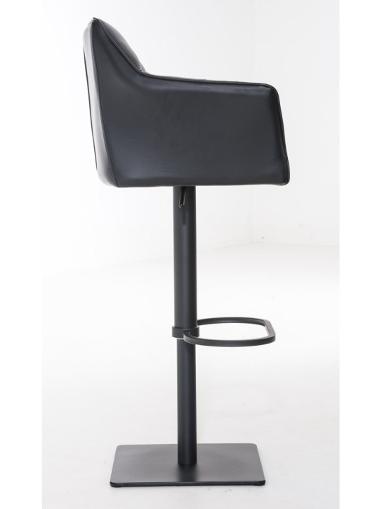 Juego de 2 taburetes de bar Damaso de piel sintética, negro Juego de 2 taburetes de bar Damaso de piel sintética, negro