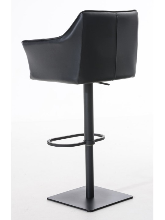 Juego de 2 taburetes de bar Damaso de piel sintética, negro Juego de 2 taburetes de bar Damaso de piel sintética, negro
