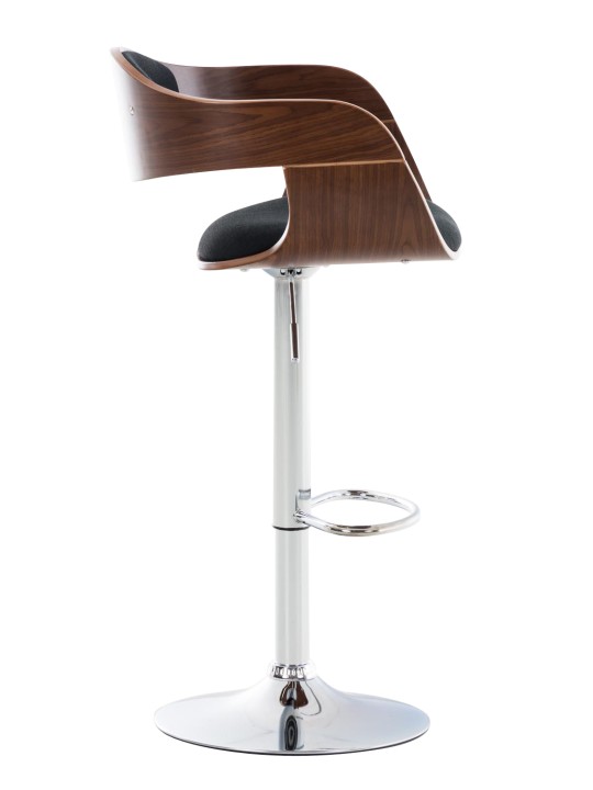 Juego de 2 taburetes de bar Kingston C tela, nogal/negro