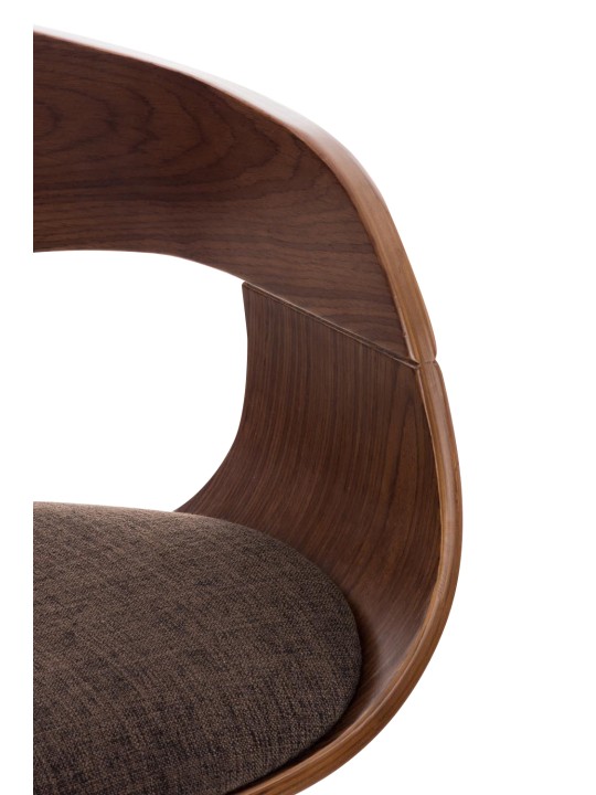 Juego de 2 taburetes de bar Kingston C tela, nogal/marrón Juego de 2 taburetes de bar Kingston C tela, nogal/marrón