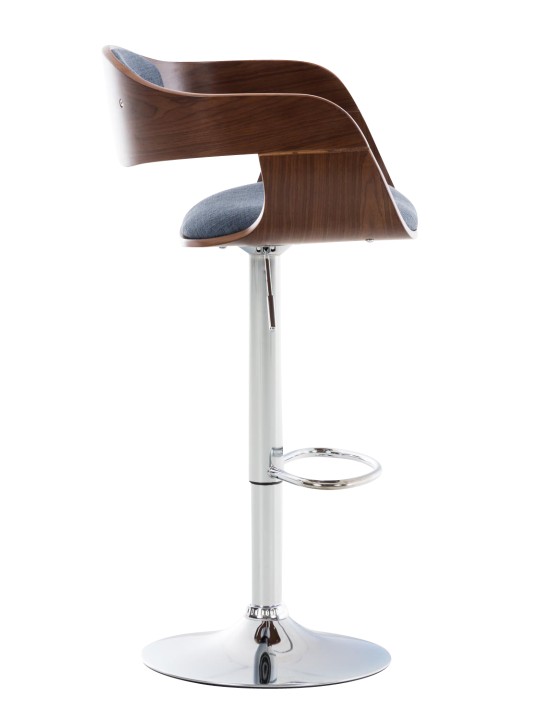 Juego de 2 taburetes de bar Kingston C tela, nogal/azul