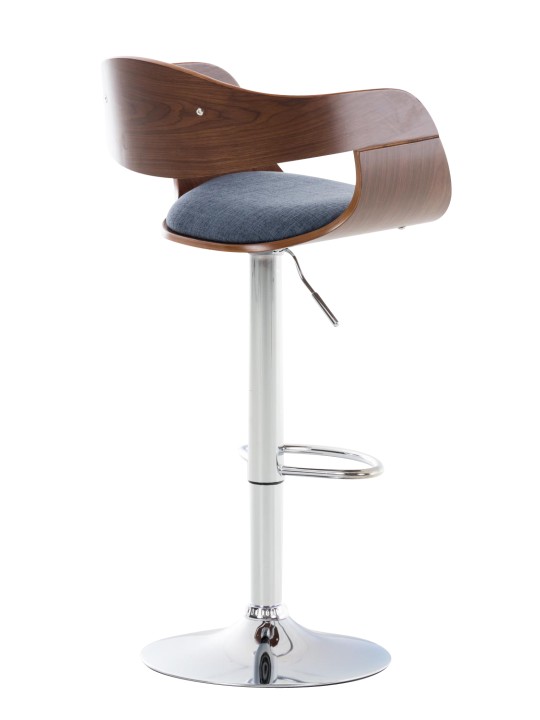 Juego de 2 taburetes de bar Kingston C tela, nogal/azul