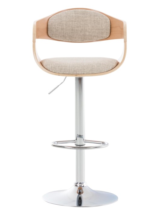 Juego de 2 taburetes de bar Kingston C tela, natural/crema