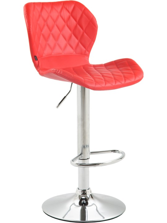 Taburete de bar corcho piel sintética cromado, rojo
