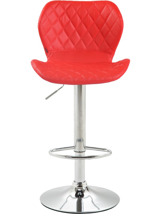 Taburete de bar corcho piel sintética cromado, rojo