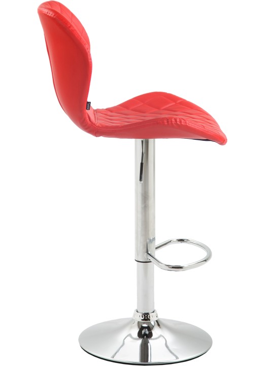 Taburete de bar corcho piel sintética cromado, rojo