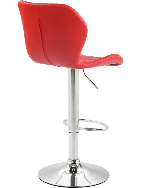 Taburete de bar corcho piel sintética cromado, rojo