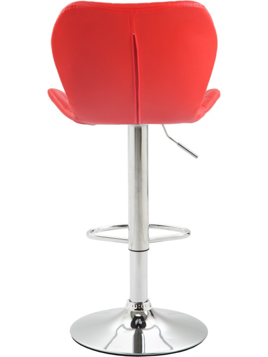 Taburete de bar corcho piel sintética cromado, rojo